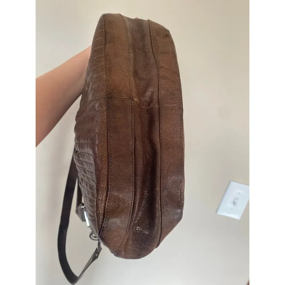 Treesje Avalon brown leather purse hobo boho
